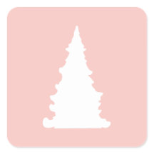 Silhouette minimaliste de sapin rose