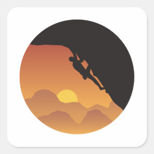 Sticker Carré Silhouette Vecteur Design Plat Escalade