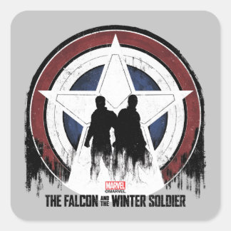 Sticker Carré Silhouettes du bouclier des faucons et des soldats