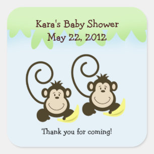 Sticker CARRÉ  SILLY MONKEYS TWINS Favoriser