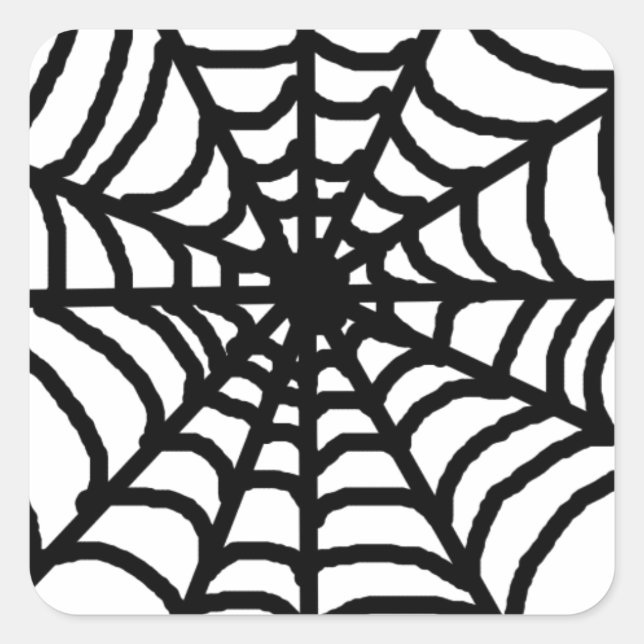 Sticker Carré Simple Black white Spider Web (Devant)