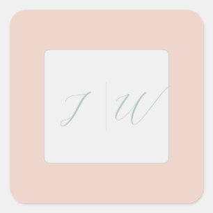 Sticker Carré Simple Blush   Sage Modern 2 Mariage
