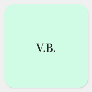 Sticker Carré Simple couleur solide ajouter le nom du texte mono