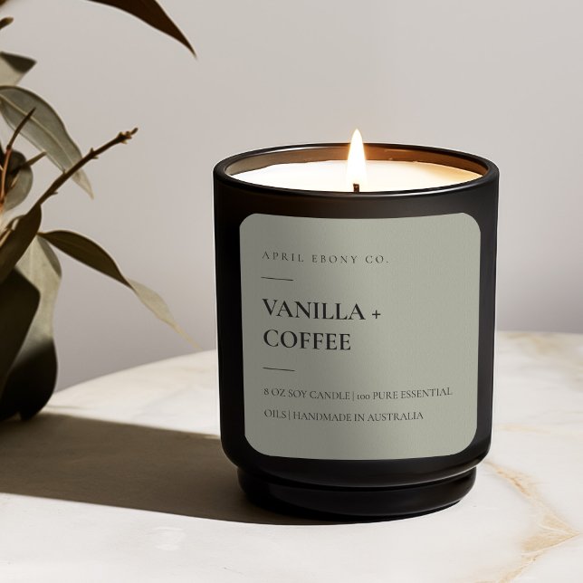 STICKER CARRÉ SIMPLE ÉLÉGANT MINIMAL MODERNE VERT GRIS POUSSÉ (Créateur téléchargé)