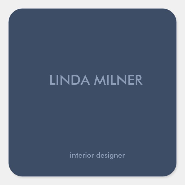 Sticker Carré Simple entreprise bleue (Devant)