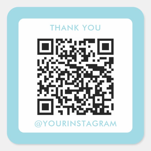 Sticker Carré simple médias sociaux modernes merci code qr (Devant)