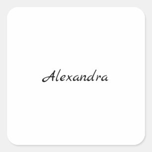 Sticker Carré Simple minimaliste Classic Nom propre Noir Blanc