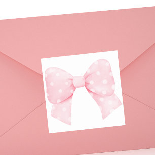 Sticker Carré Simple moderne élégant Bow rose