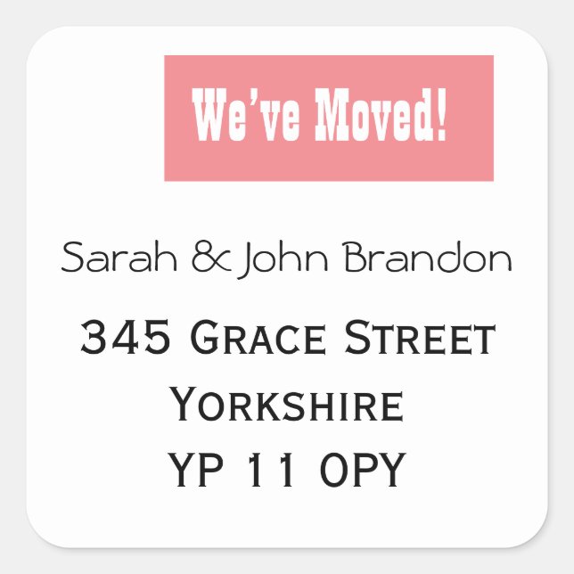 Sticker Carré Simple que nous avons déplacé Faire-part rose (Devant)