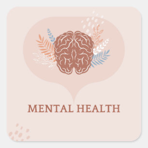 Sticker Carré Simple Santé Mentale   vous êtes suffisant   soin 