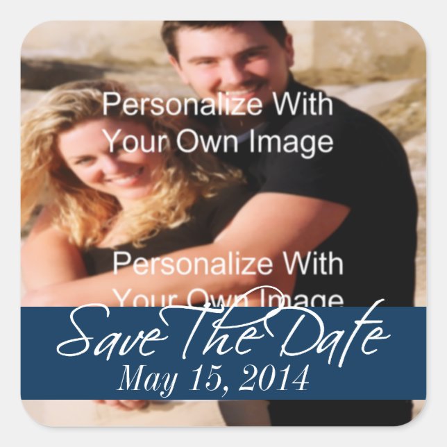 Sticker Carré Simplement Magnifique Marine Profonde Économisez L (Devant)