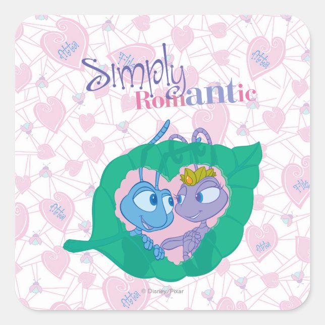 Sticker Carré Simplement romantique (Devant)