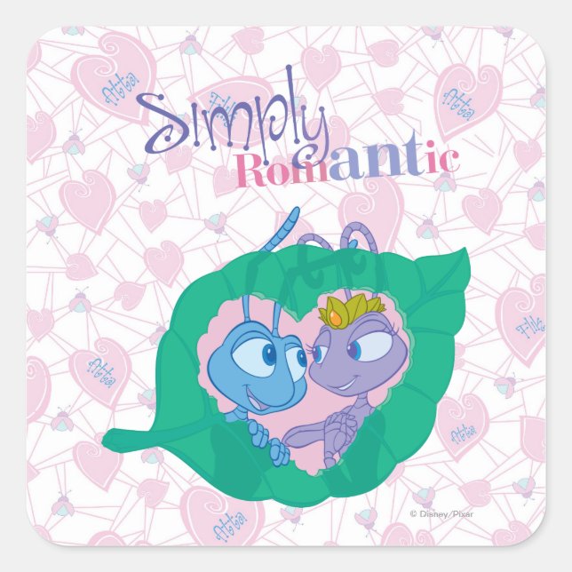 Sticker Carré Simplement romantique (Devant)