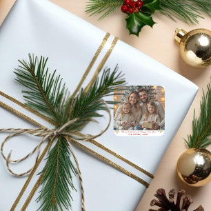 Sticker Carré Simples classiques Gold Snowflakes une photo