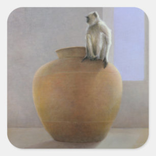 Sticker Carré Singe de temple
