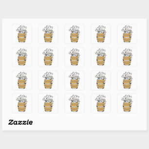 Sticker Carré Singe tribal de dessin animé
