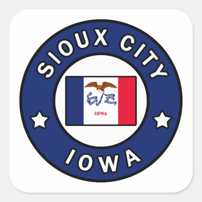 Sticker Carré Sioux City Iowa (Devant)