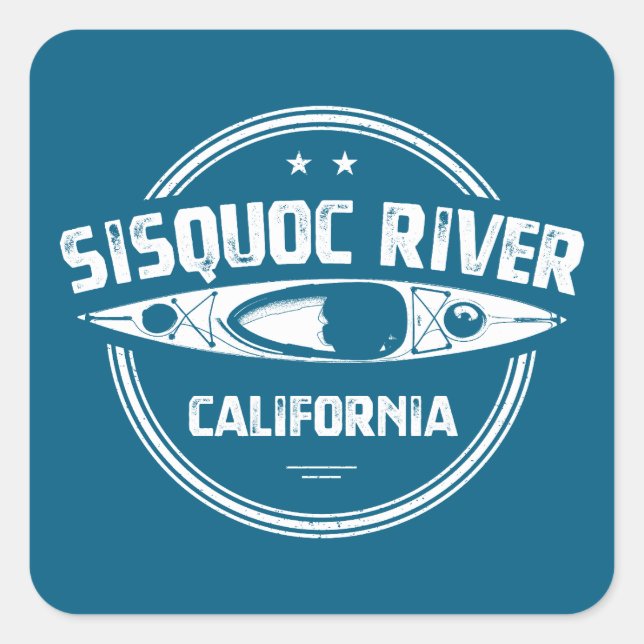 Sticker Carré Sisquoc River California Kayak (Devant)