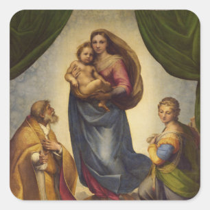 Sticker Carré Sistine Madonna par Rapahel