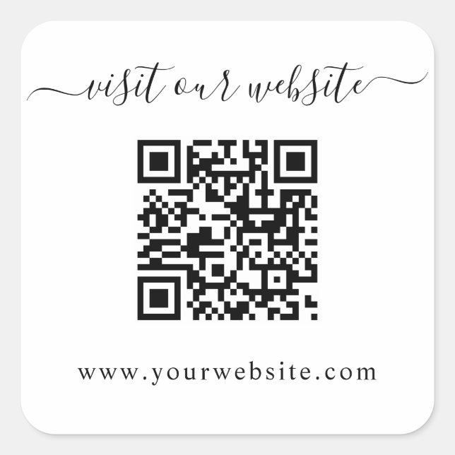 Sticker Carré Site Web du Mariage de code QR (Devant)