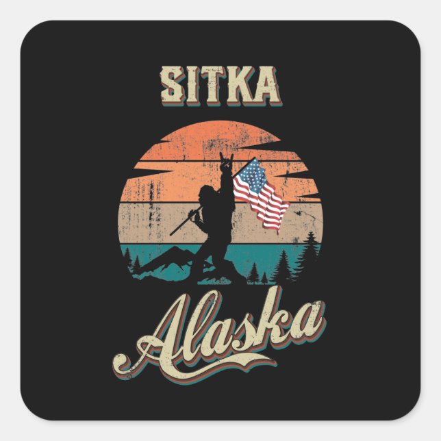 Sticker Carré Sitka Alaska (Devant)