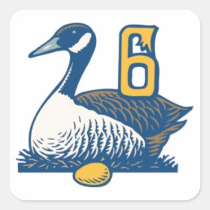 Sticker Carré Six Geese a-Laying