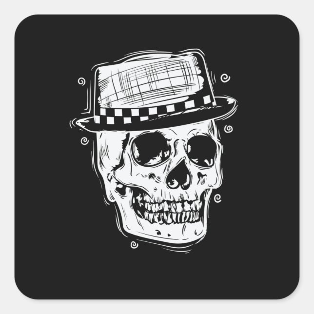 Sticker Carré Ska Totenkopf (Devant)