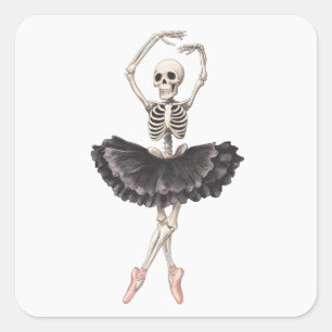 Sticker Carré Skeleton Ballerina - Grace Éffrayante rencontre go