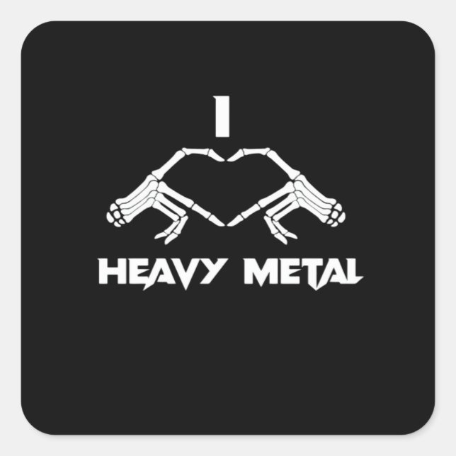 Sticker Carré Skeleton Hands Heart - Drôle Halloween (Devant)