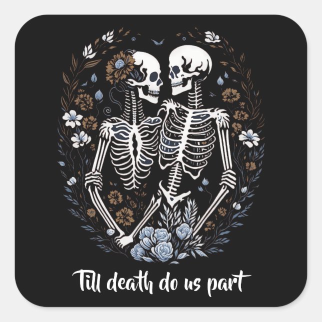Sticker Carré Skelton Amateurs jusqu'à la mort nous sépare (Devant)