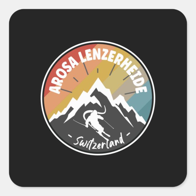 Sticker Carré Ski Arosa Lenzerheide - Suisse (Devant)