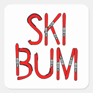 Sticker Carré Ski de fond
