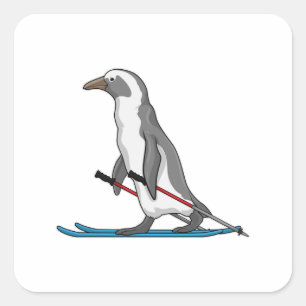 Sticker Carré Ski de Penguin