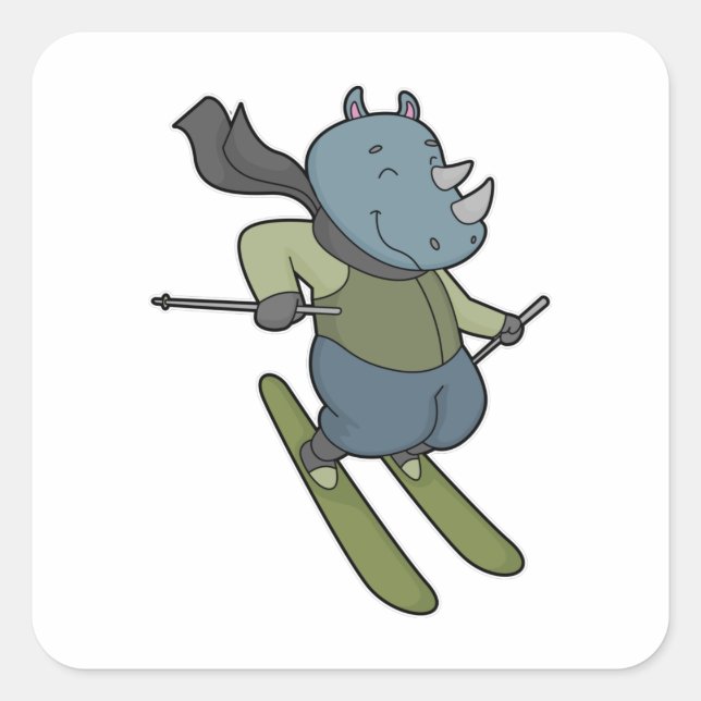 Sticker Carré Ski de Rhino (Devant)