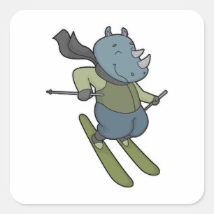 Sticker Carré Ski de Rhino