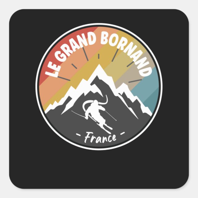 Sticker Carré Ski En France Le Grand Bornand (Devant)