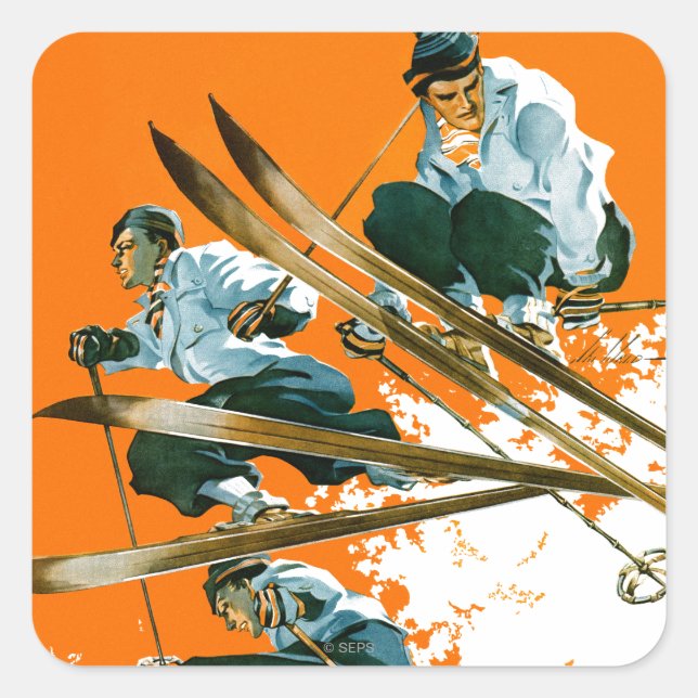 Sticker Carré Ski Jumpers par Ski Weld (Devant)