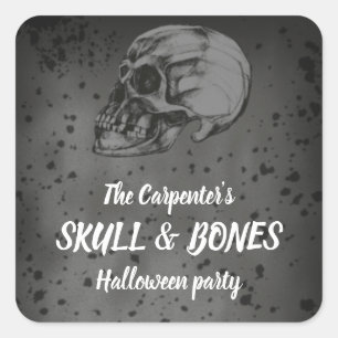 Sticker Carré Skull & Bones Halloween