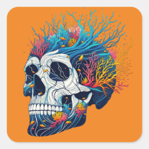 Sticker Carré Skulscape