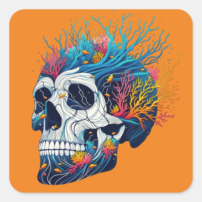 Sticker Carré Skulscape (Devant)