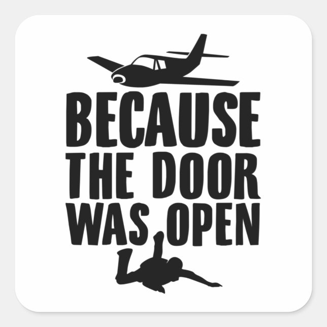 Sticker Carré Skydive| Parachute Skydiver Cadeaux Skydiver (Devant)