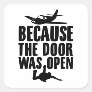 Sticker Carré Skydive Parachute Skydiver Cadeaux Skydiver