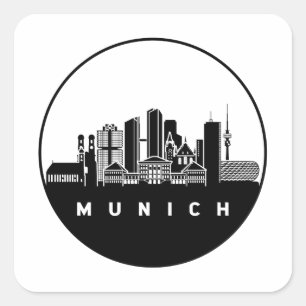 Sticker Carré Skyline Allemagne Munich