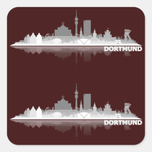 Sticker Carré Skyline de Dortmund