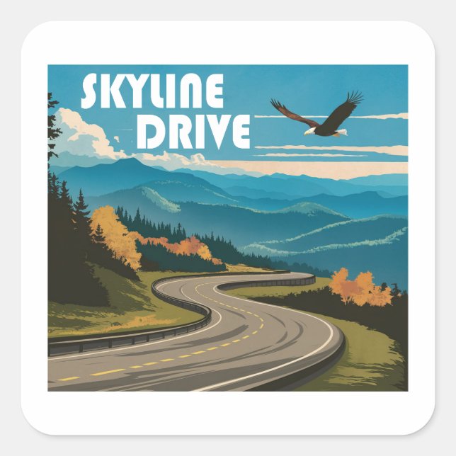 Sticker Carré Skyline Drive Virginia Eagle (Devant)
