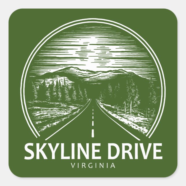 Sticker Carré Skyline Drive Virginia Forest (Devant)