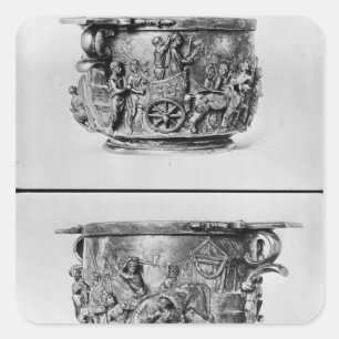 Sticker Carré Skyphos dépeignant le cortège consulaire