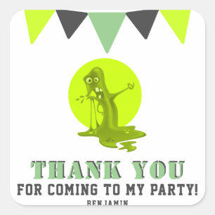 Sticker Carré Slime Monster Merci Anniversaire
