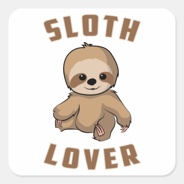Sticker Carré Sloth Animal Lazy Slots Fatigué Dormir Drôle Cadea (Devant)