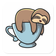 Sloth Dormir Sur Une Mug De Café Bleu